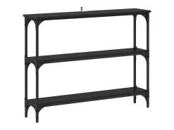 Mesa Consola con estante Roble negro 100 x 22.5 x 75 cm