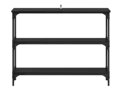 Mesa Consola con estante Roble negro 100 x 22.5 x 75 cm