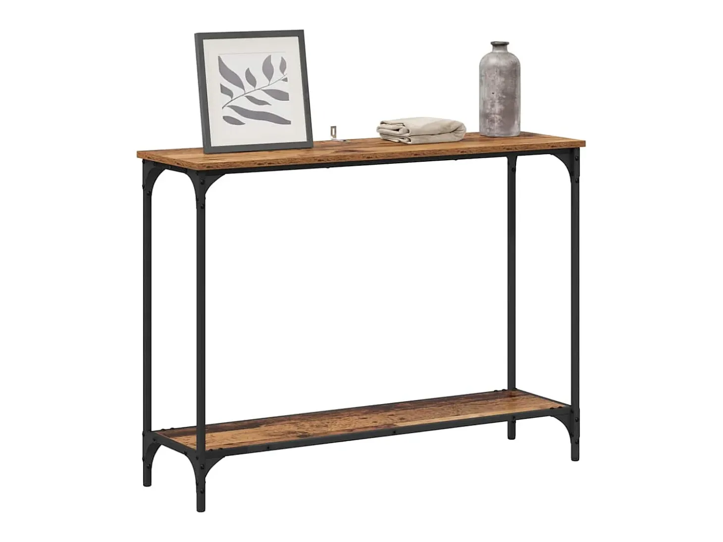 Mesa Consola con estante Madera vieja 101 x 30.5 x 75 cm