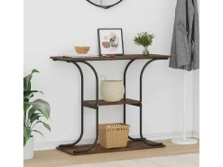 Mesa Consola con estante Roble ahumado 101 x 35 x 80.5 cm