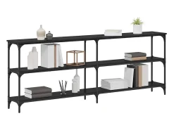 Mesa Consola con estante Roble negro 200 x 29 x 75 cm