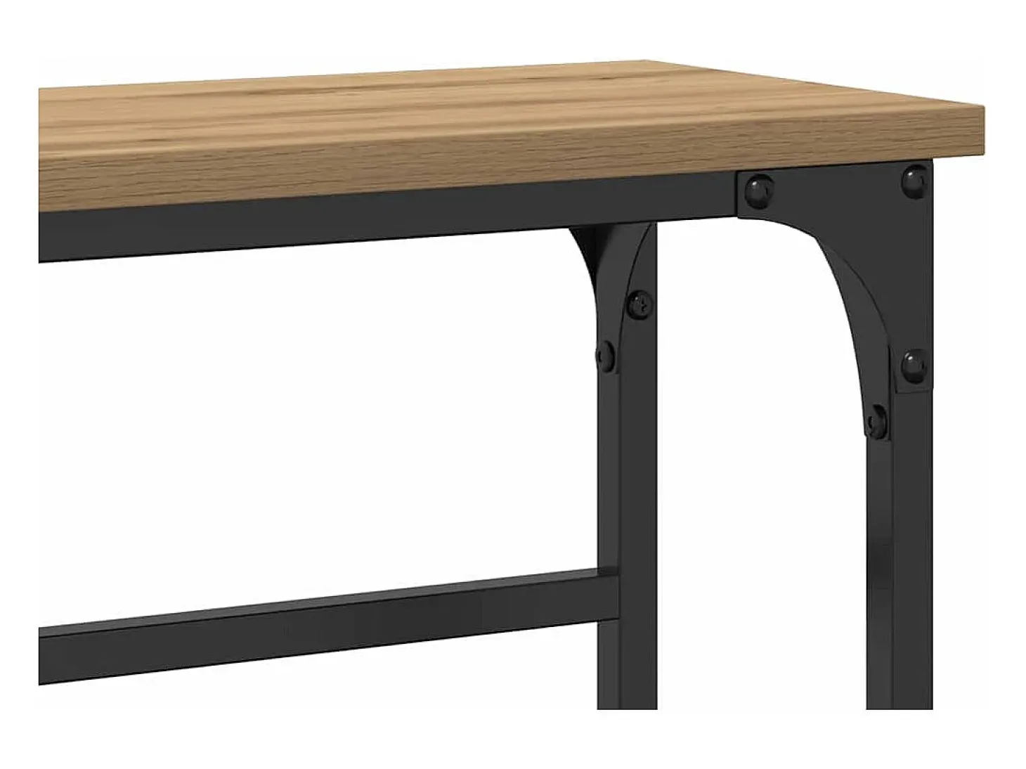 Mesa Consola con estante Roble artisan 75 x 19.5 x 75 cm