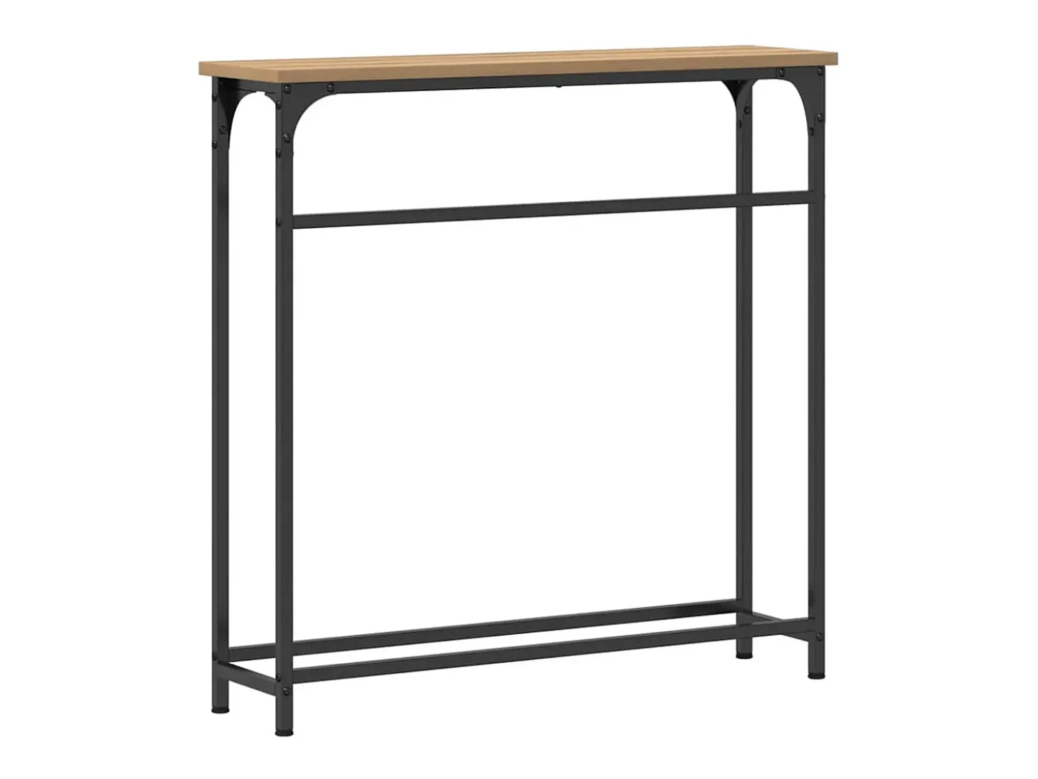 Mesa Consola con estante Roble artisan 75 x 19.5 x 75 cm
