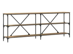 Mesa Consola con estante Otro Roble artisan 180 x 30 x 75 cm