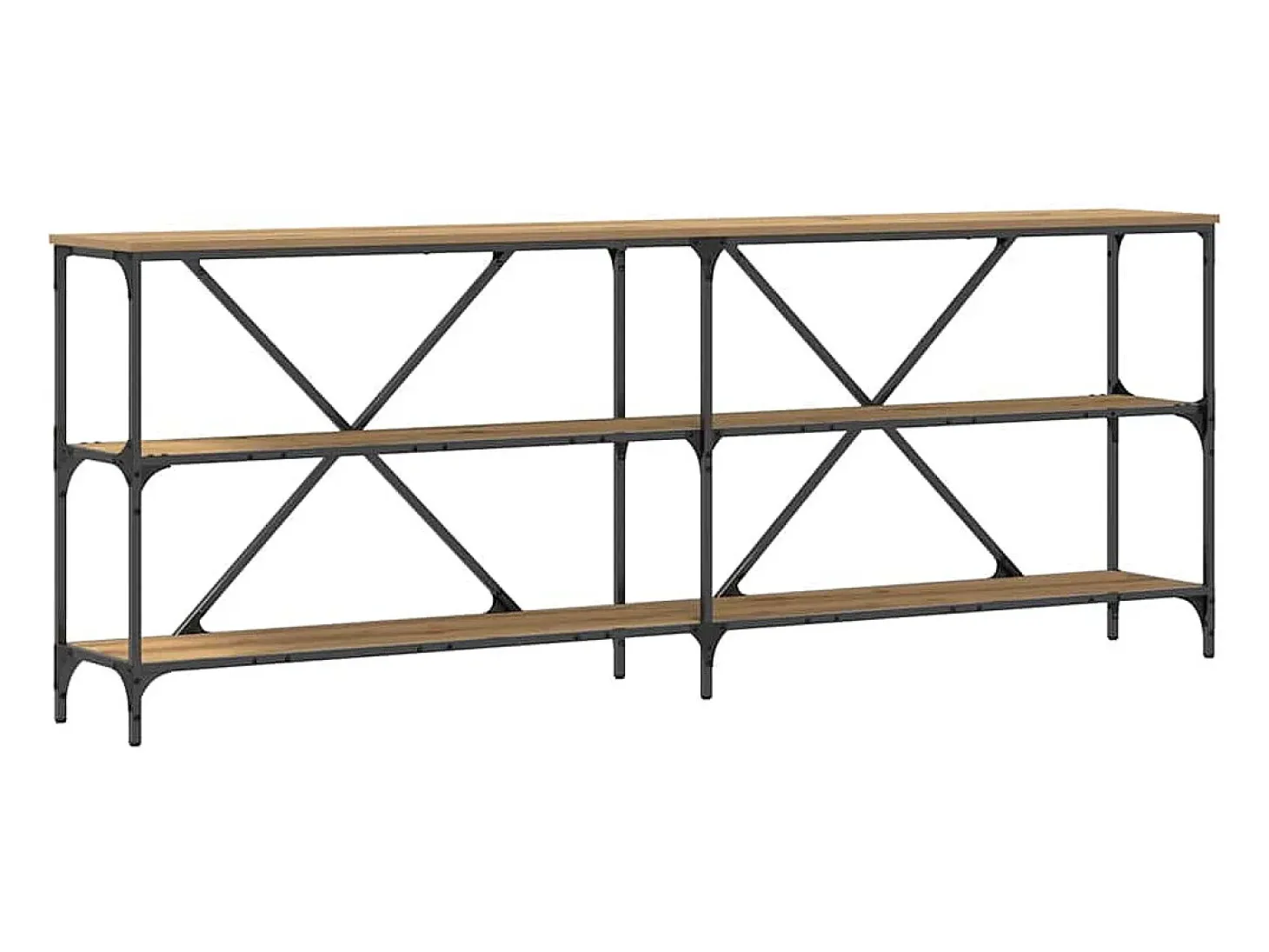 Mesa Consola con estante Otro Roble artisan 180 x 30 x 75 cm