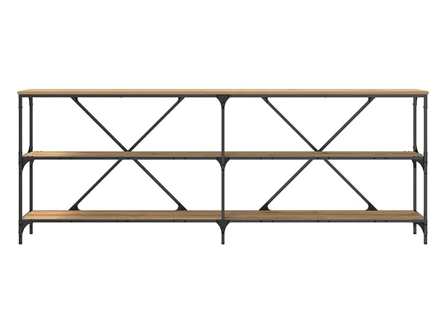 Mesa Consola con estante Otro Roble artisan 180 x 30 x 75 cm