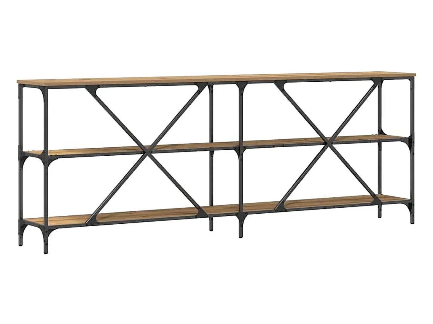 Mesa Consola con estante Otro Roble artisan 180 x 30 x 75 cm