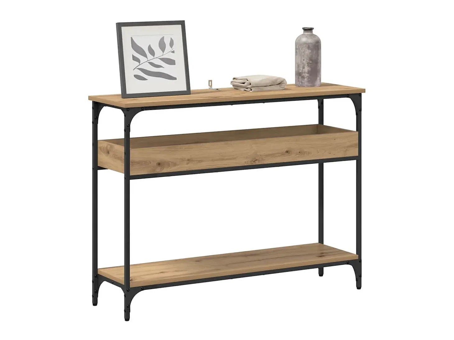 Mesa Consola con estante Roble artisan 100 x 29 x 75 cm