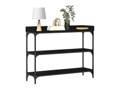 Mesa Consola con estante Roble negro 100 x 30 x 80 cm