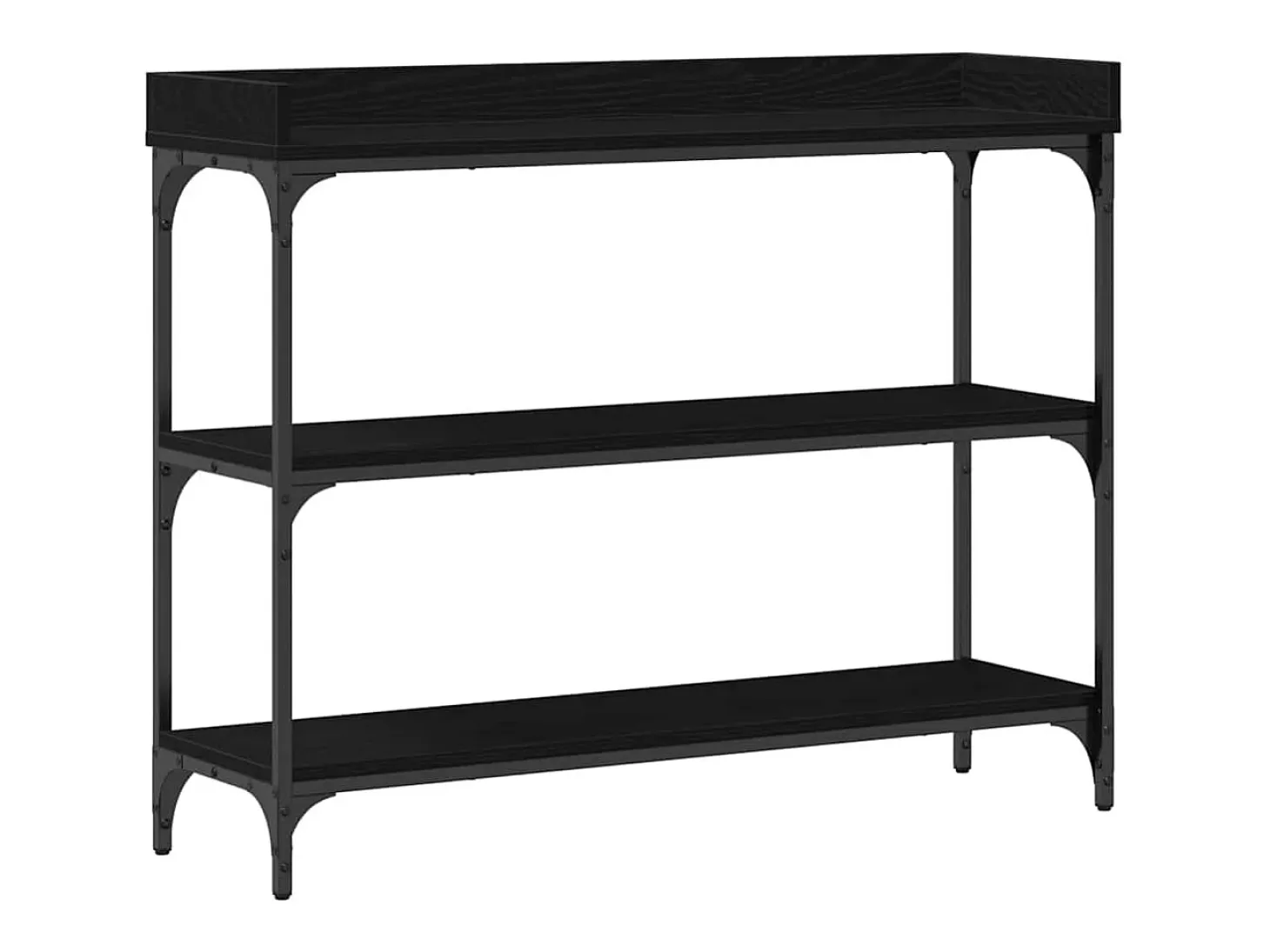 Mesa Consola con estante Roble negro 100 x 30 x 80 cm