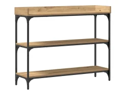 Mesa Consola con estante Roble artisan 100 x 30 x 80 cm