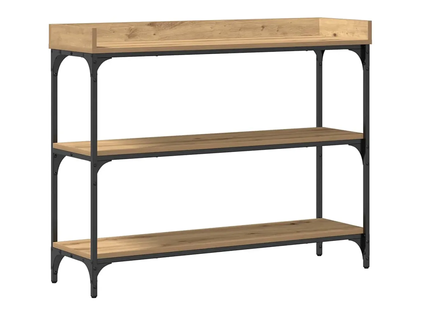 Mesa Consola con estante Roble artisan 100 x 30 x 80 cm