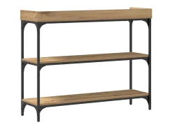 Mesa Consola con estante Roble artisan 100 x 30 x 80 cm