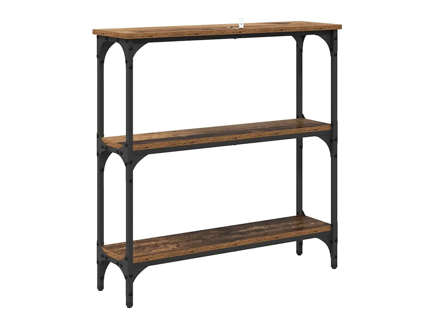 Mesa Consola con estante Madera vieja 75 x 22.5 x 75 cm