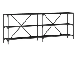 Mesa Consola con estante Otro Roble negro 180 x 30 x 75 cm