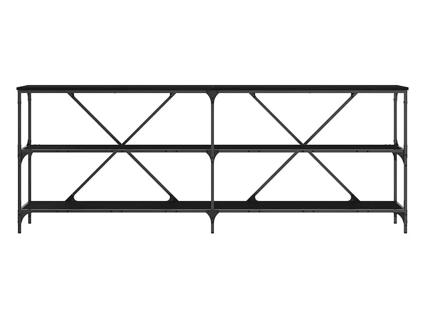Mesa Consola con estante Otro Roble negro 180 x 30 x 75 cm