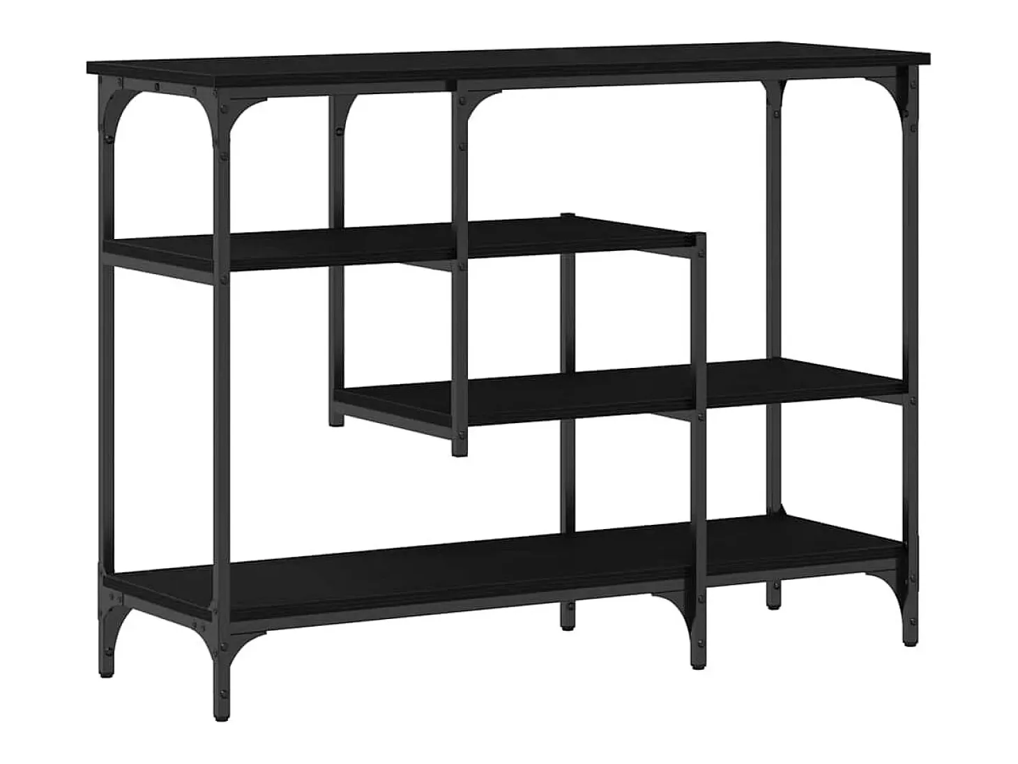 Mesa Consola con estante Roble negro 100 x 35 x 75 cm