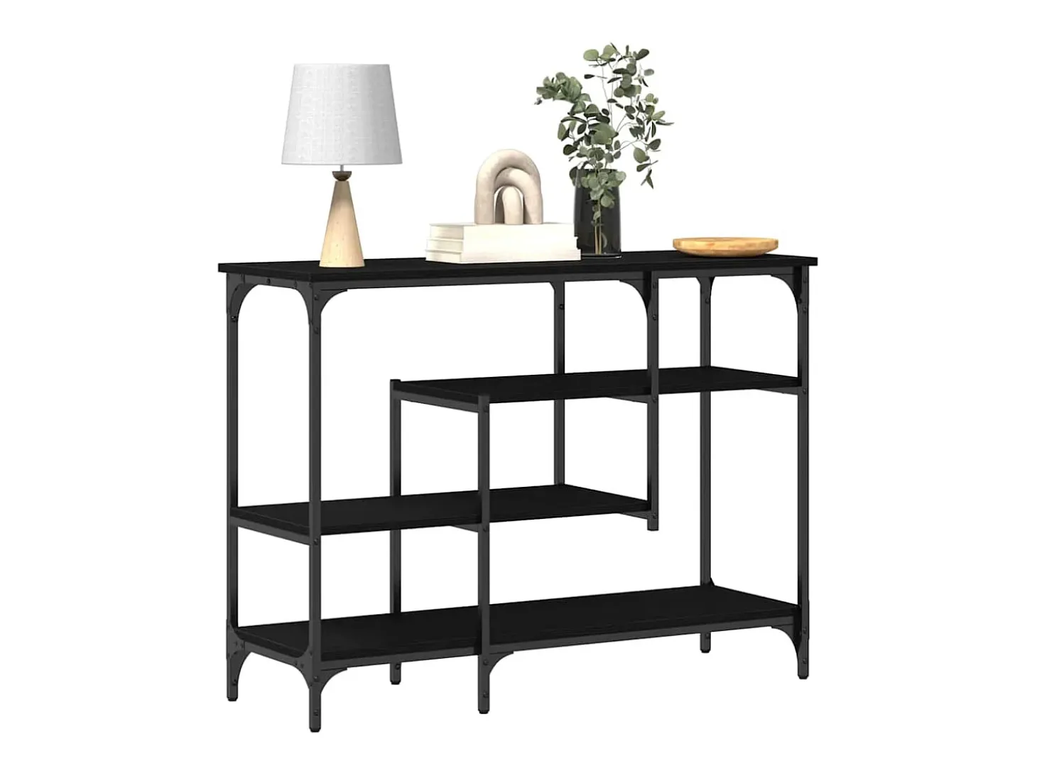 Mesa Consola con estante Roble negro 100 x 35 x 75 cm