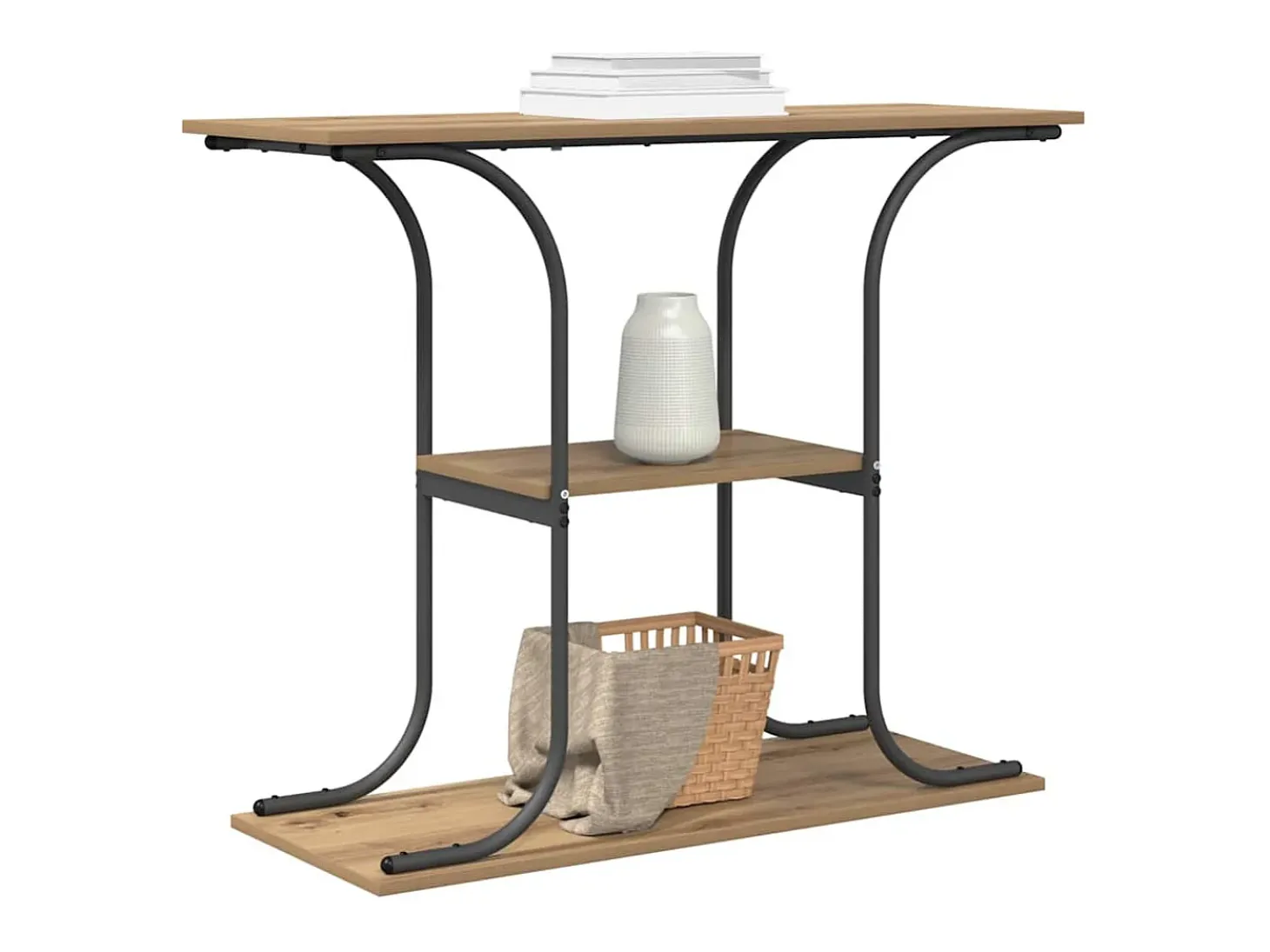 Mesa Consola con estante Roble artisan 101 x 35 x 80.5 cm