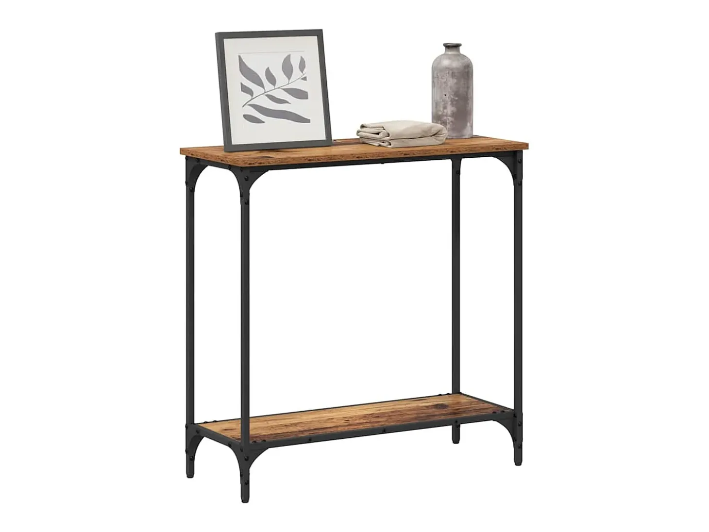 Mesa Consola con estante Madera vieja 75 x 30.5 x 75 cm