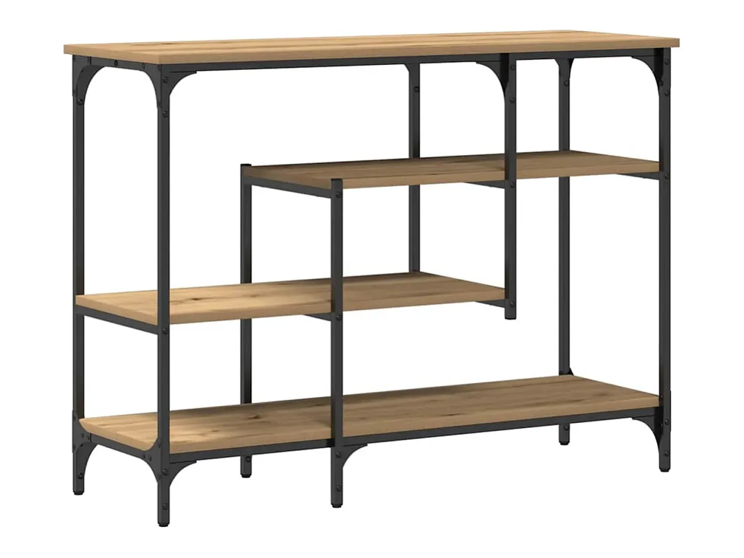 Mesa Consola con estante Roble artisan 100 x 35 x 75 cm