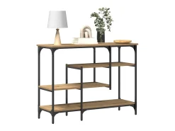 Mesa Consola con estante Roble artisan 100 x 35 x 75 cm