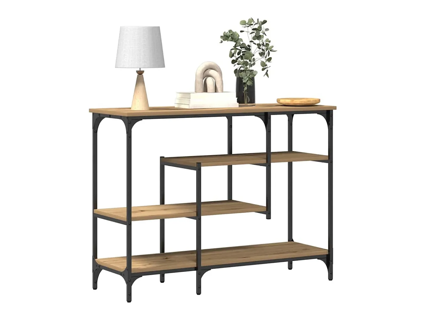 Mesa Consola con estante Roble artisan 100 x 35 x 75 cm