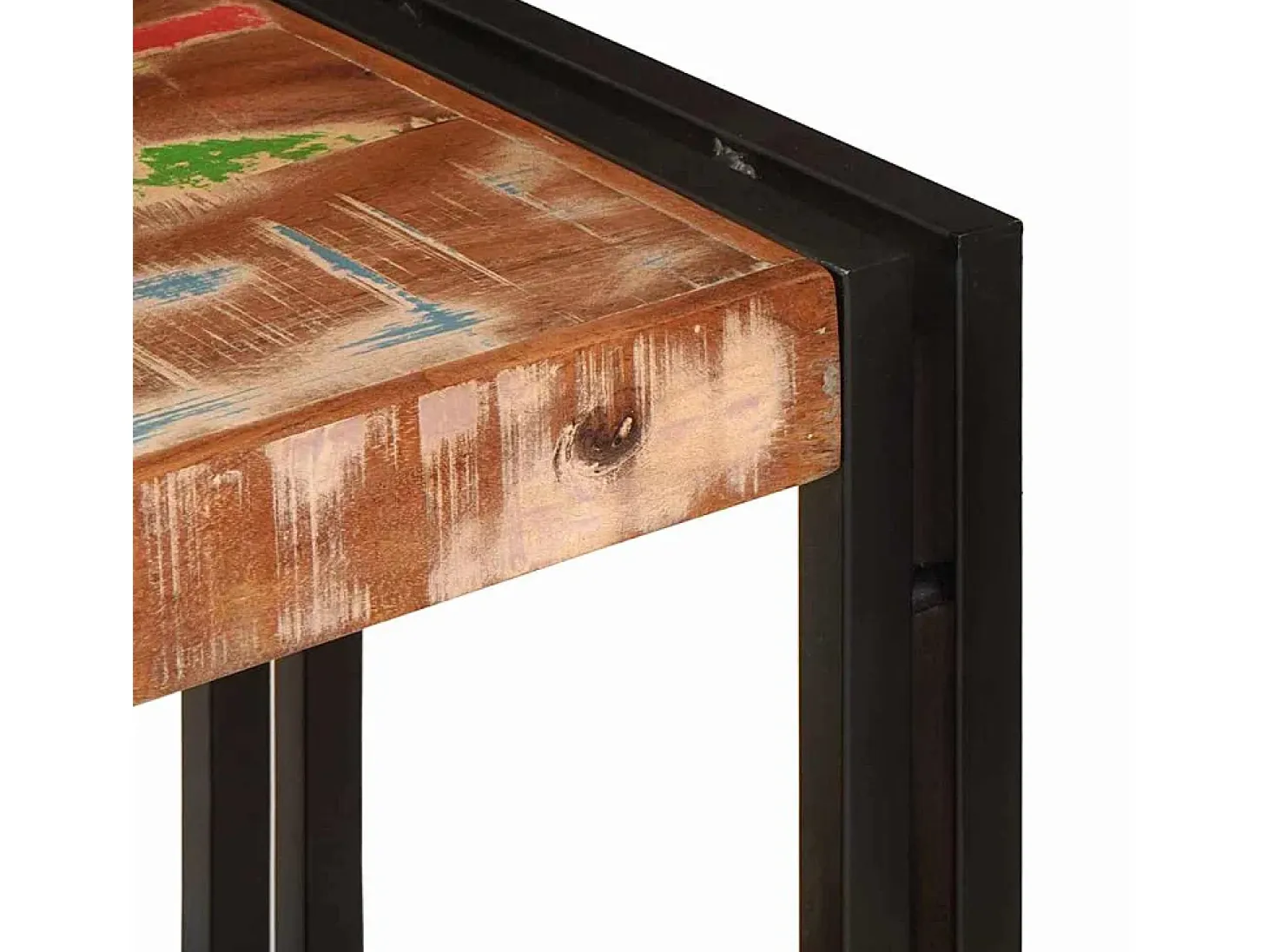 Mesa Consola con estante Multicolor Madera sólida recuperada