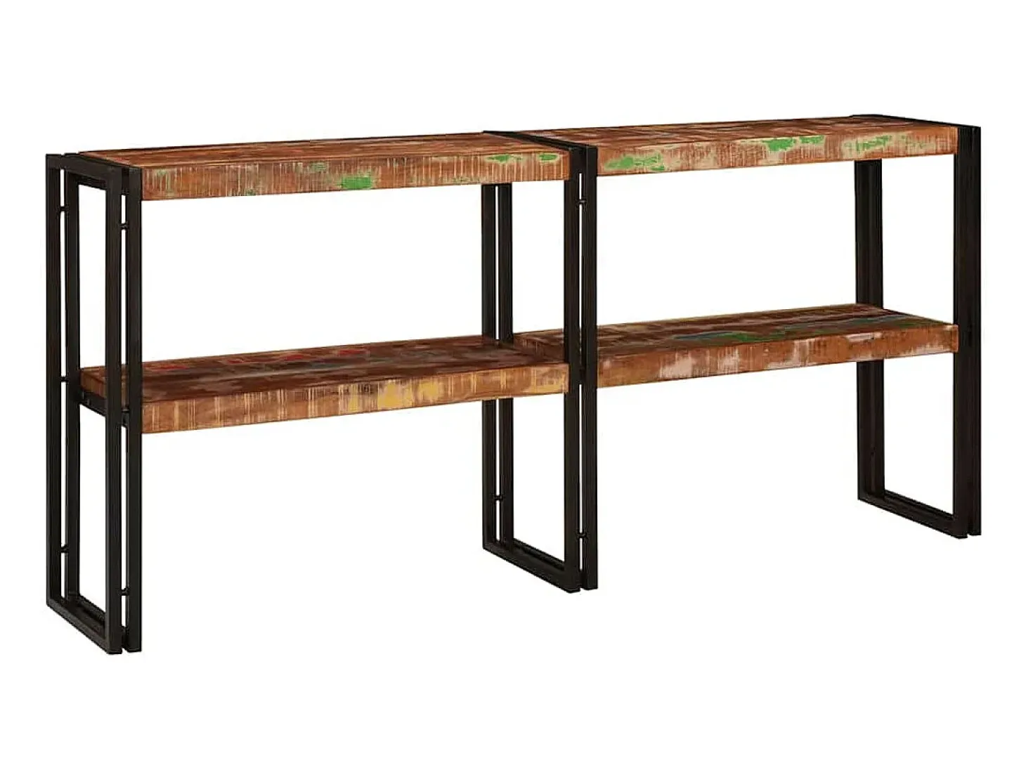 Mesa Consola con estante Multicolor madera maciza reciclada