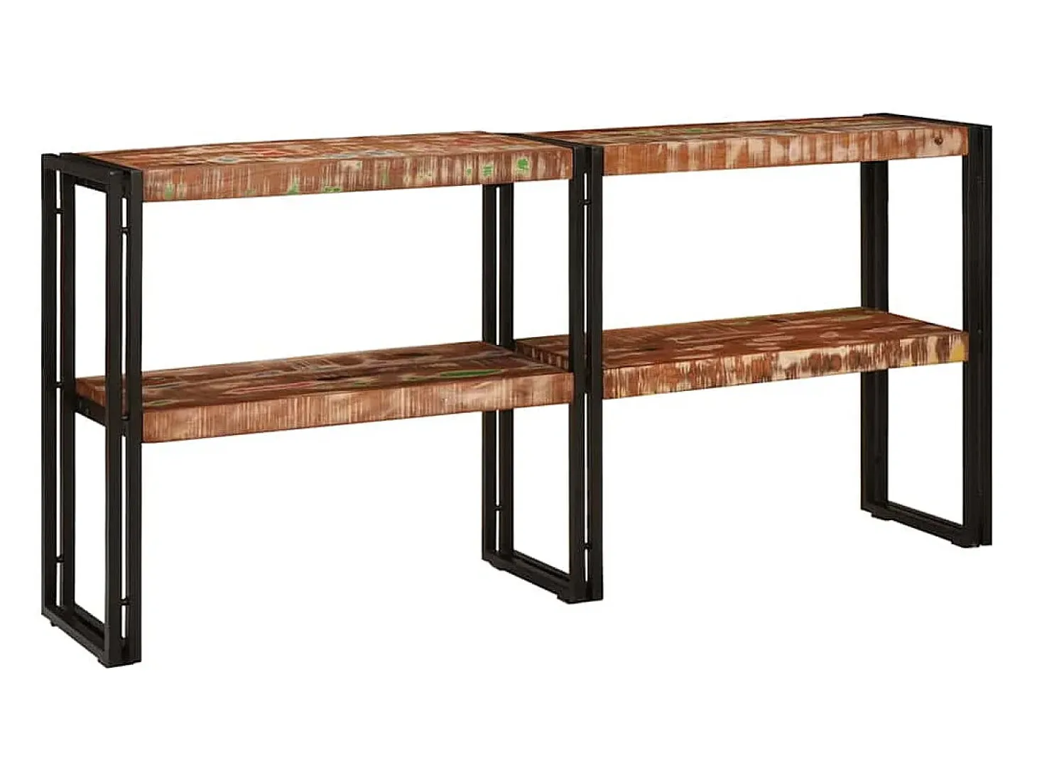 Mesa Consola con estante Multicolor madera maciza reciclada