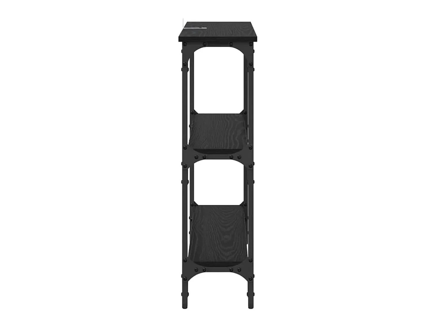 Mesa Consola con estante Roble negro 75 x 22.5 x 75 cm