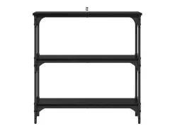 Mesa Consola con estante Roble negro 75 x 22.5 x 75 cm