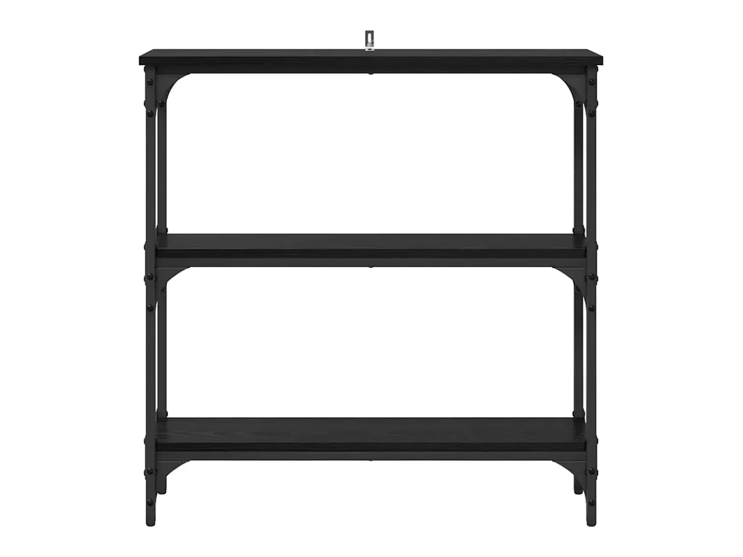 Mesa Consola con estante Roble negro 75 x 22.5 x 75 cm