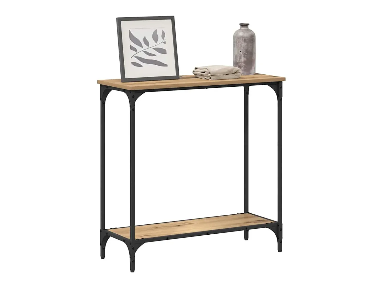 Mesa Consola con estante Roble artisan 75 x 30.5 x 75 cm