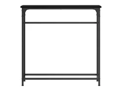 Mesa Consola con estante Roble negro 75 x 19.5 x 75 cm