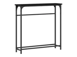 Mesa Consola con estante Roble negro 75 x 19.5 x 75 cm