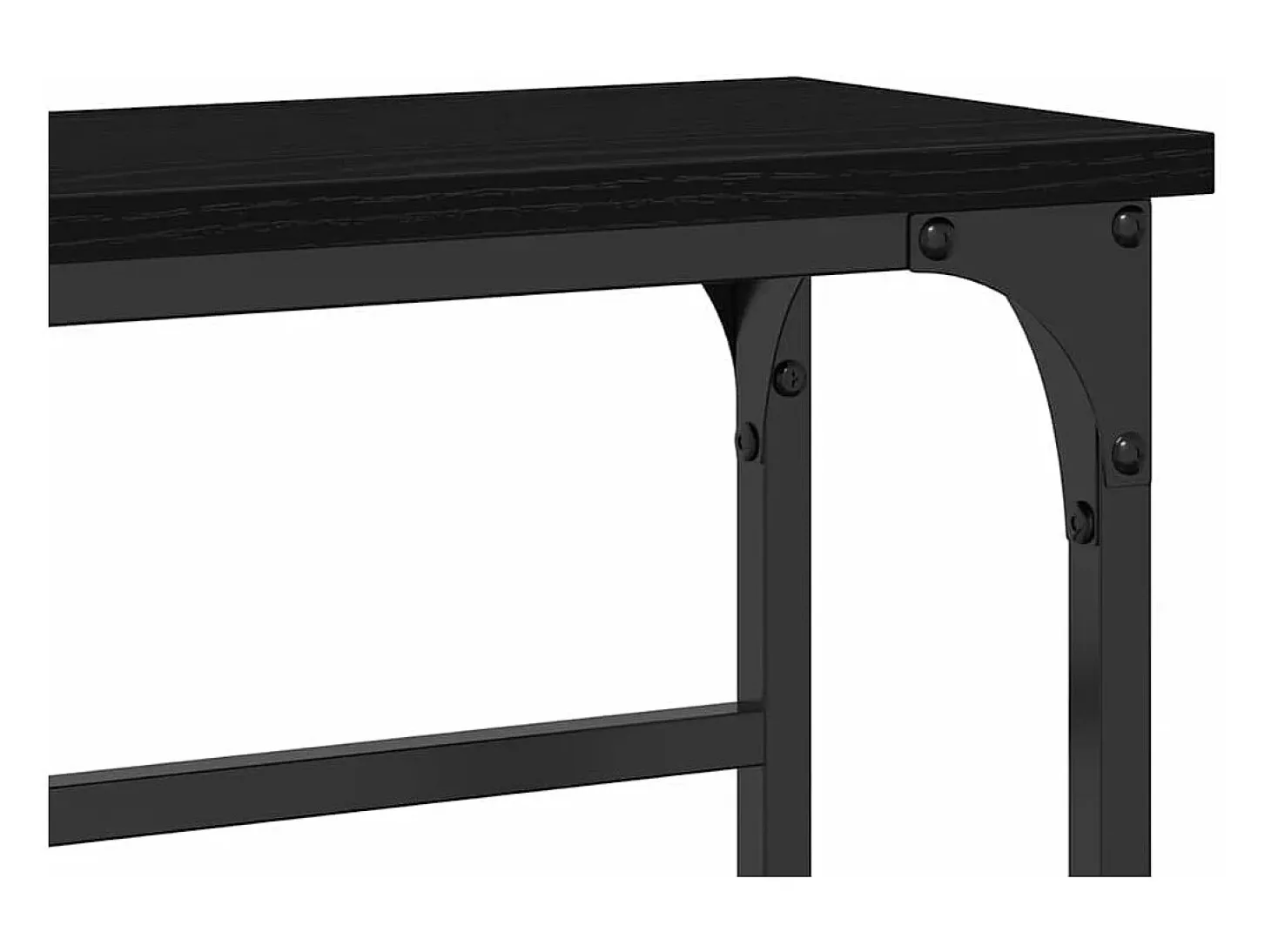 Mesa Consola con estante Roble negro 75 x 19.5 x 75 cm
