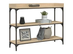 Mesa consola con estantes roble Sonoma 100x30x80 cm ES246012
