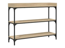 Mesa consola con estantes roble Sonoma 100x30x80 cm ES246012