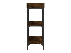Mesa consola con estantes roble ahumado 100x30x80 cm ES364864