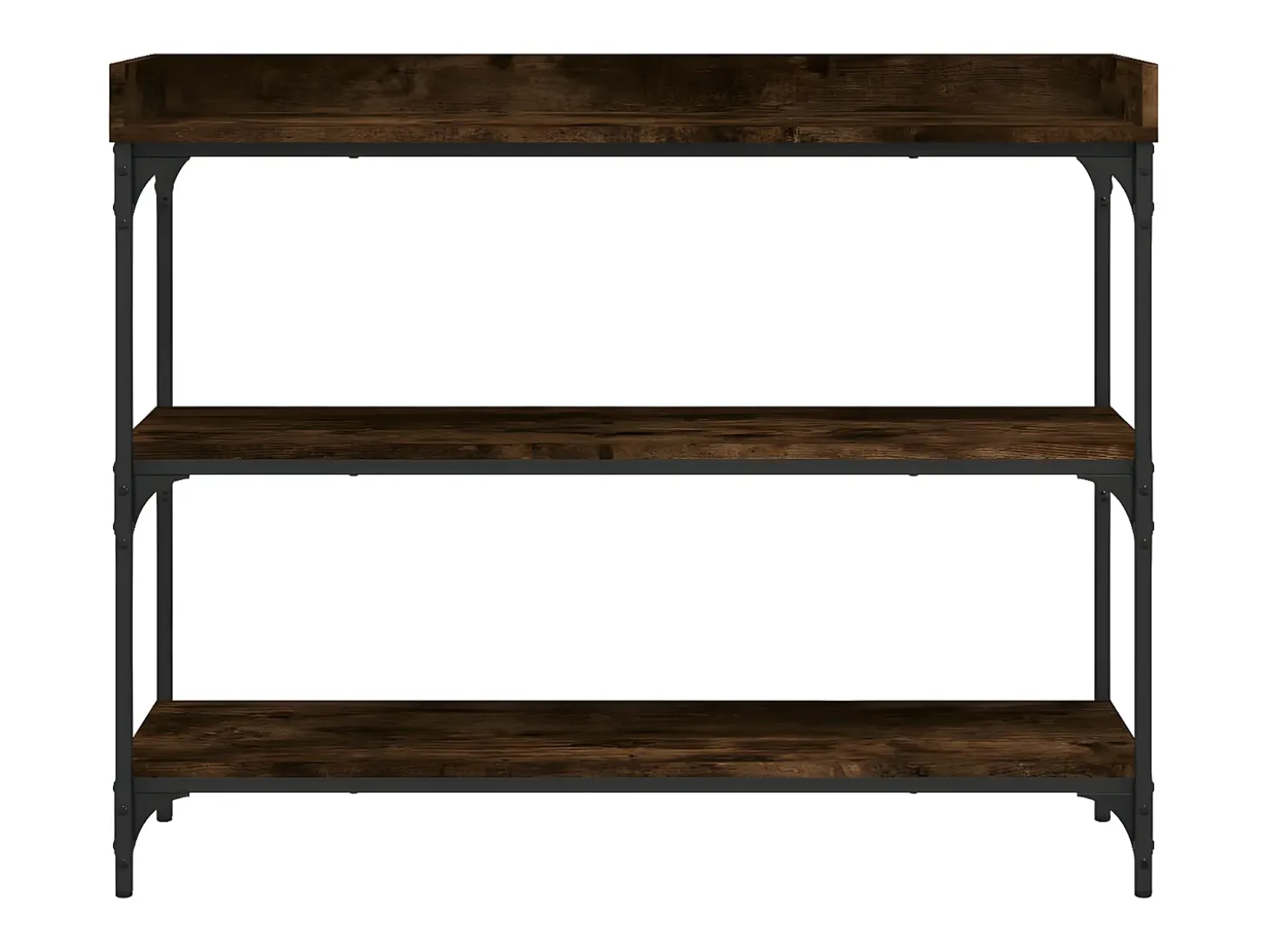 Mesa consola con estantes roble ahumado 100x30x80 cm ES364864