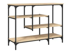 Mesa consola con estantes roble Sonoma 100x35x75 cm