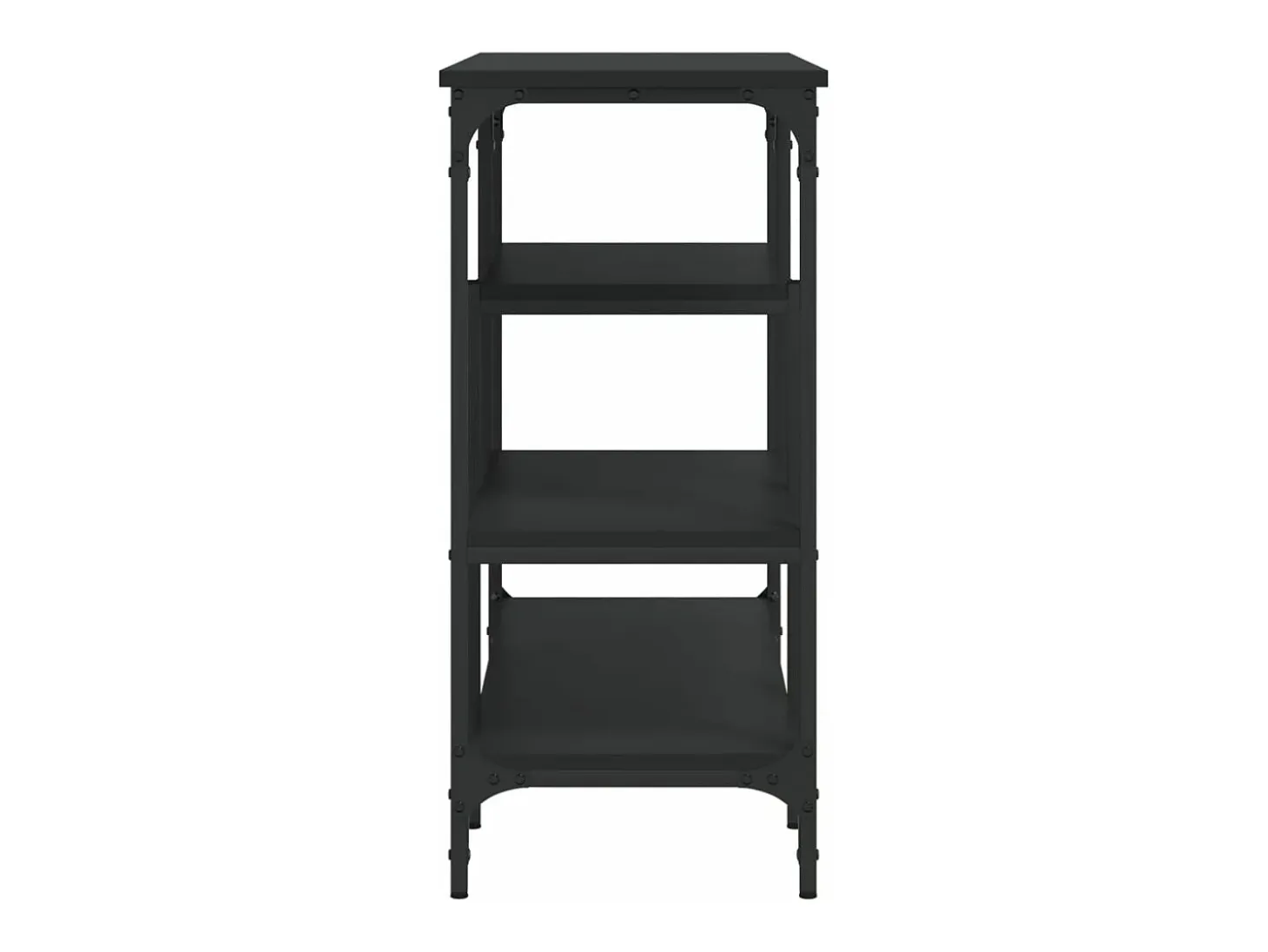 Mesa consola con estantes negro 100x35x75 cm