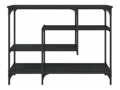Mesa consola con estantes negro 100x35x75 cm