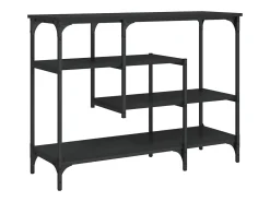 Mesa consola con estantes negro 100x35x75 cm