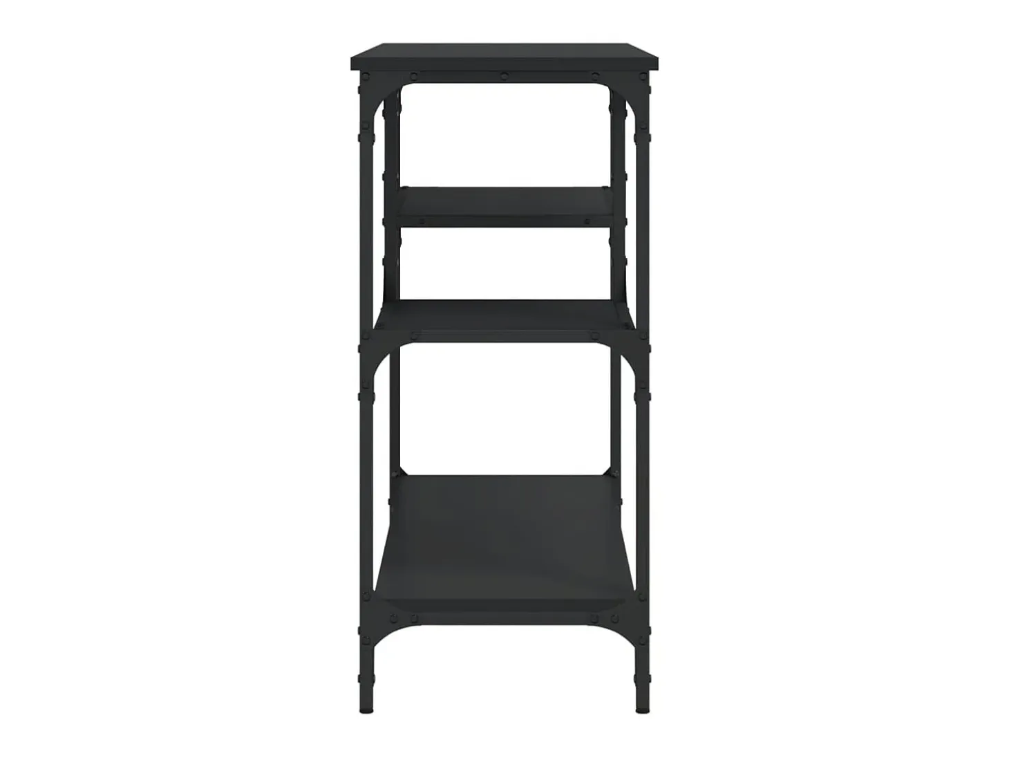 Mesa consola con estantes negro 100x35x75 cm