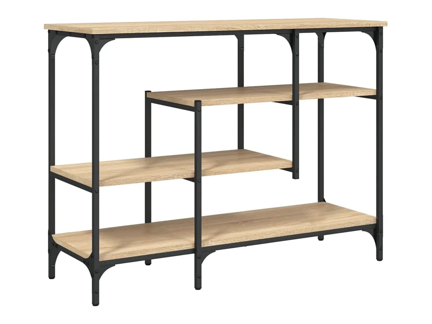 Mesa consola con estantes roble Sonoma 100x35x75 cm