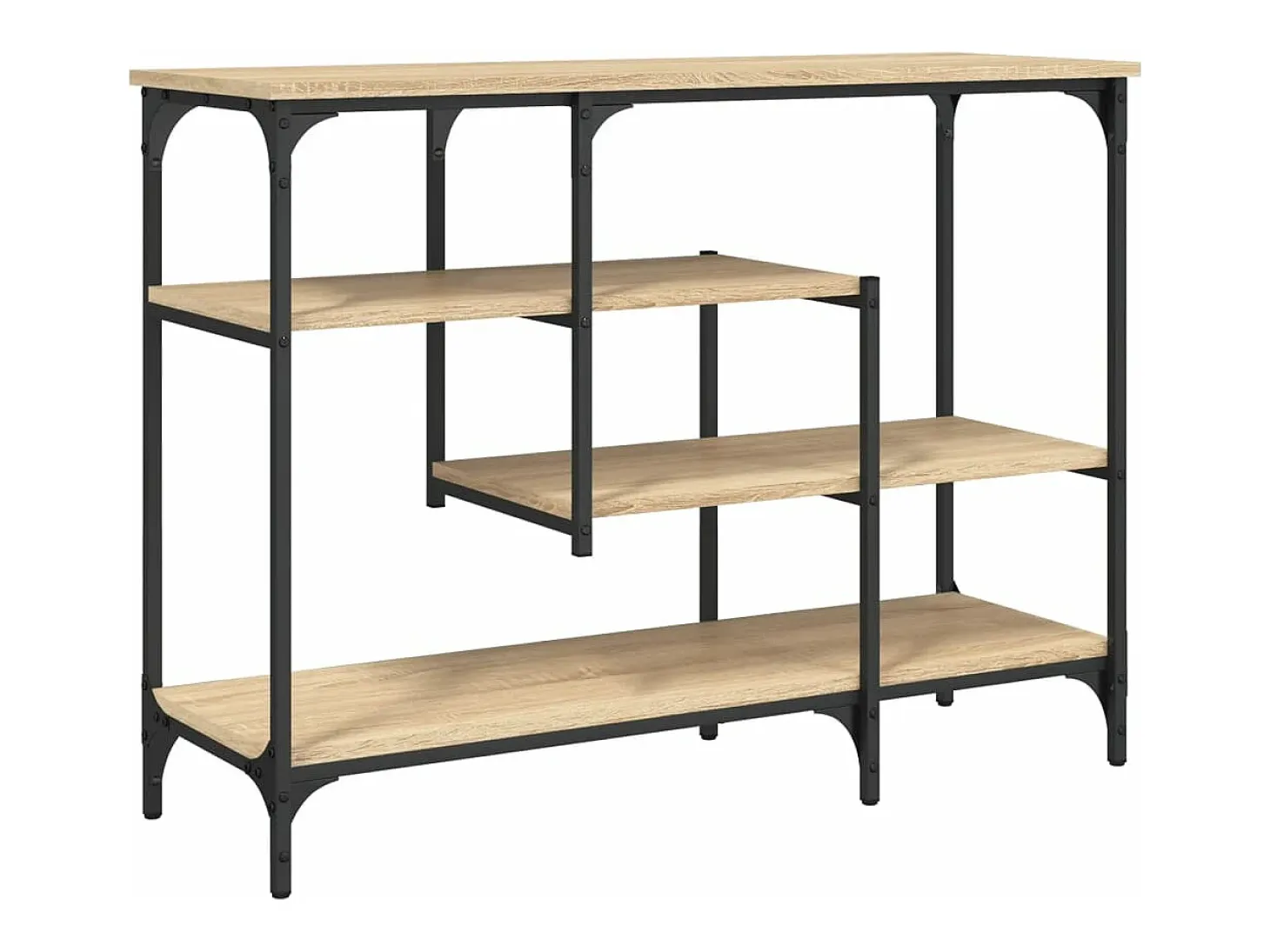 Mesa consola con estantes roble Sonoma 100x35x75 cm