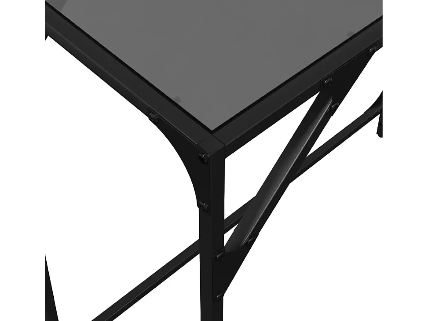 Mesa consola con superficie de vidrio negro acero 80x35x81 cm