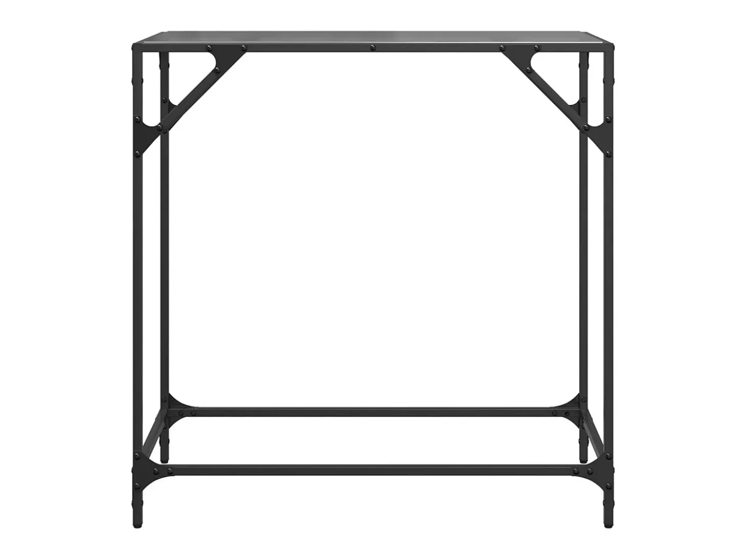 Mesa consola con superficie de vidrio negro acero 80x35x81 cm